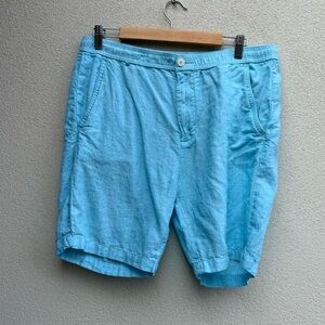 Porter Ash Linen Shorts Men's Large Blue Lightweight 7" Inseam